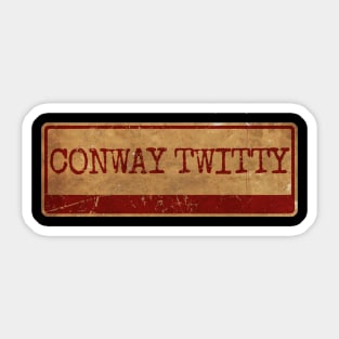 Conway Twitty, Aliska text red retro Sticker